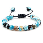 Pulseira Ajustável de Pedras Naturais 8mm – Ágata, Olho de Tigre e Mais Cores – Unissex
