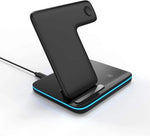 Base Carregadora Sem Fio 3 em 1 para Celular, Relógio e Fones
