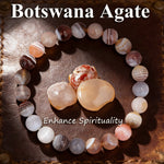 Pulseira de Ágata Botswana com Contas de Pedra Natural