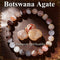 Pulseira de Ágata Botswana com Contas de Pedra Natural