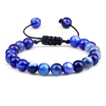 Pulseira Ajustável de Pedras Naturais 8mm – Ágata, Olho de Tigre e Mais Cores – Unissex