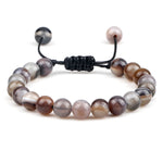 Pulseira Ajustável de Pedras Naturais 8mm – Ágata, Olho de Tigre e Mais Cores – Unissex