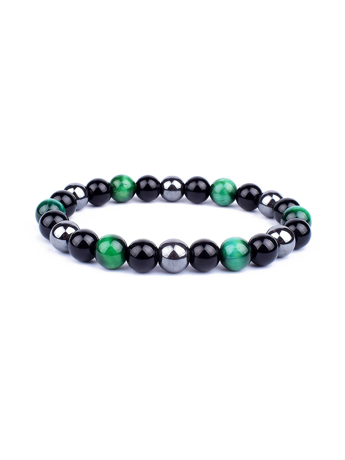 Pulseira Tripla Proteção com olho de tigre, obsidiana e pirita 6mm - foto 3