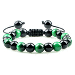 Pulseira Ajustável de Pedras Naturais 8mm – Ágata, Olho de Tigre e Mais Cores – Unissex