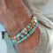 Conjunto de Pulseiras Masculinas de Turquesa e Madeira – Estilo Boho