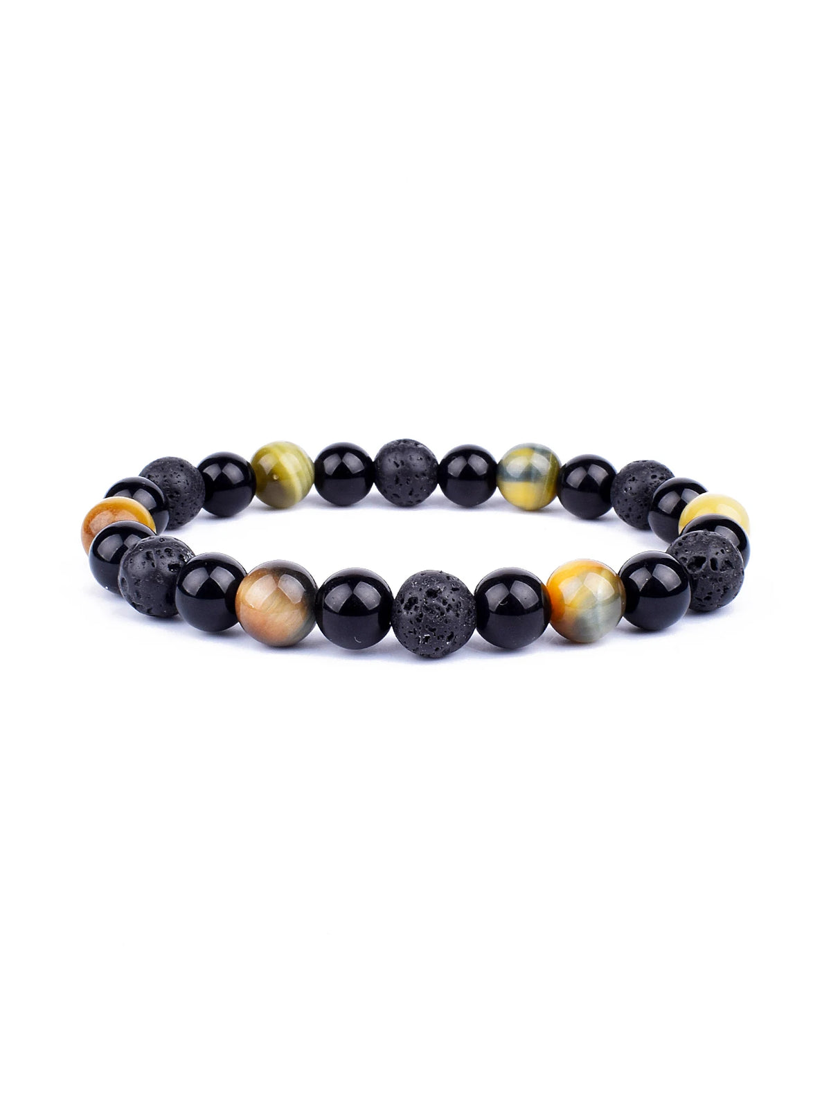 Pulseira Tripla Proteção com olho de tigre, obsidiana e pirita 6mm - foto 18