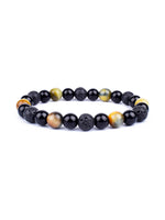 Pulseira Tripla Proteção com olho de tigre, obsidiana e pirita 6mm - foto 18