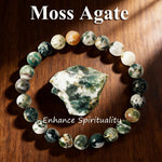 Pulseira de Ágata Botswana com Contas de Pedra Natural