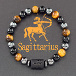 Pulseira dos Signos com Hematita e Olho-de-Tigre – 12 Signos