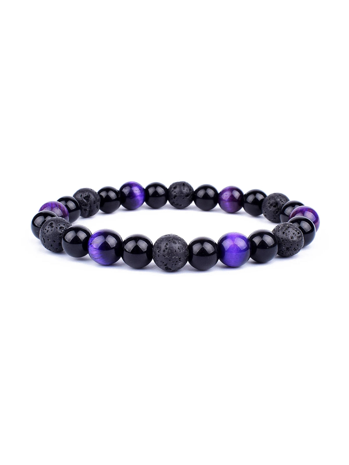 Pulseira Tripla Proteção com olho de tigre, obsidiana e pirita 6mm - foto 20