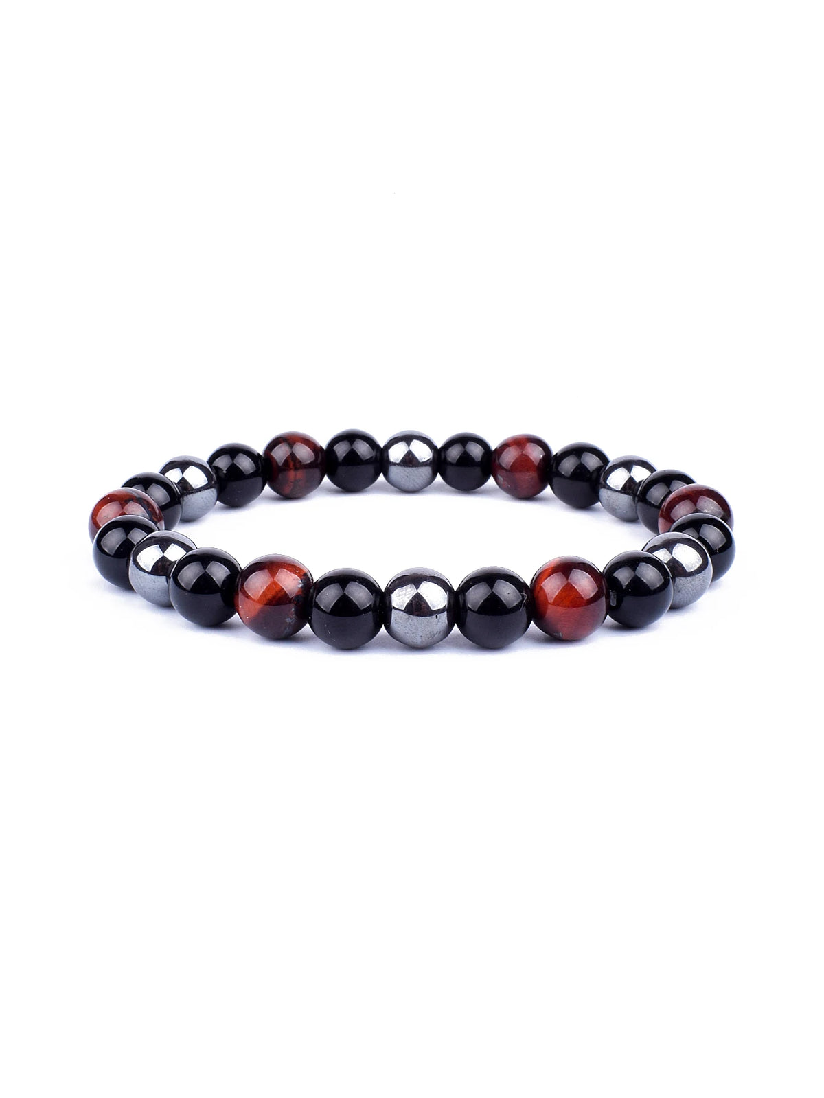 Pulseira Tripla Proteção com olho de tigre, obsidiana e pirita 6mm - foto 9