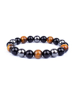 Pulseira Tripla Proteção com olho de tigre, obsidiana e pirita 6mm - foto 2