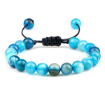 Pulseira Ajustável de Pedras Naturais 8mm – Ágata, Olho de Tigre e Mais Cores – Unissex