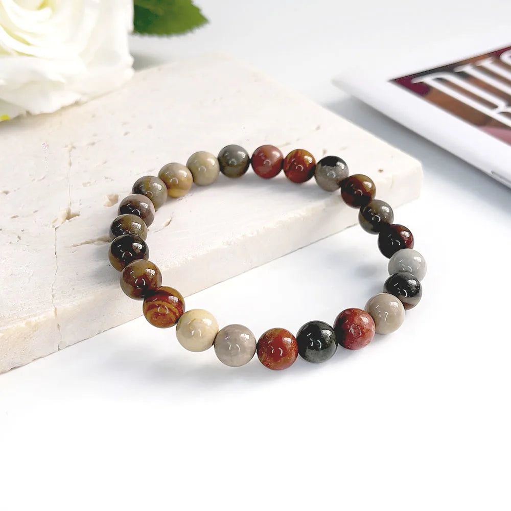Pulseira Elegante de Pedra Natural 6mm – Modelo Unissex