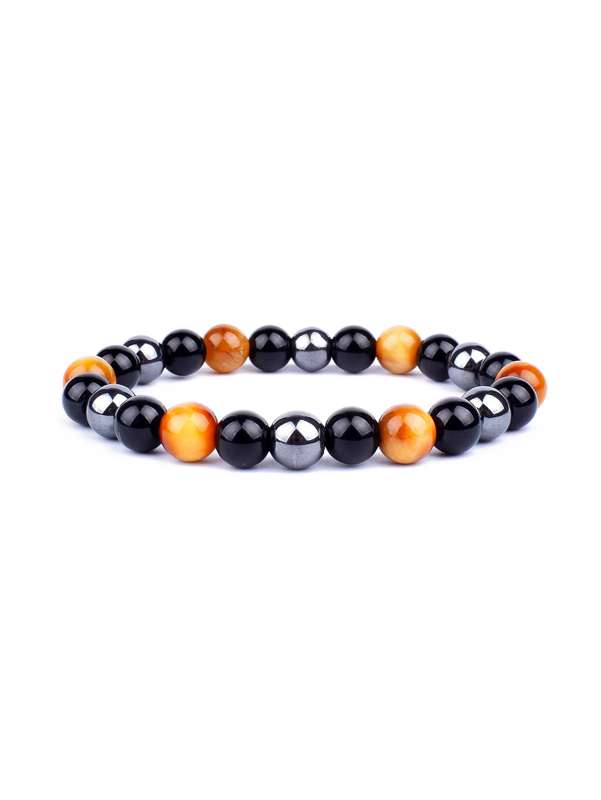 Pulseira Tripla Proteção com olho de tigre, obsidiana e pirita 6mm - foto 4