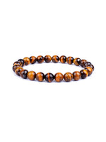 Pulseira de Olho de Tigre, Obsidiana e Pirita em Pedras Naturais 6mm