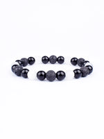 Pulseira Tripla Proteção com olho de tigre, obsidiana e pirita 6mm - foto 21