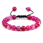 Pulseira Ajustável de Pedras Naturais 8mm – Ágata, Olho de Tigre e Mais Cores – Unissex