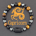 Pulseira dos Signos com Hematita e Olho-de-Tigre – 12 Signos