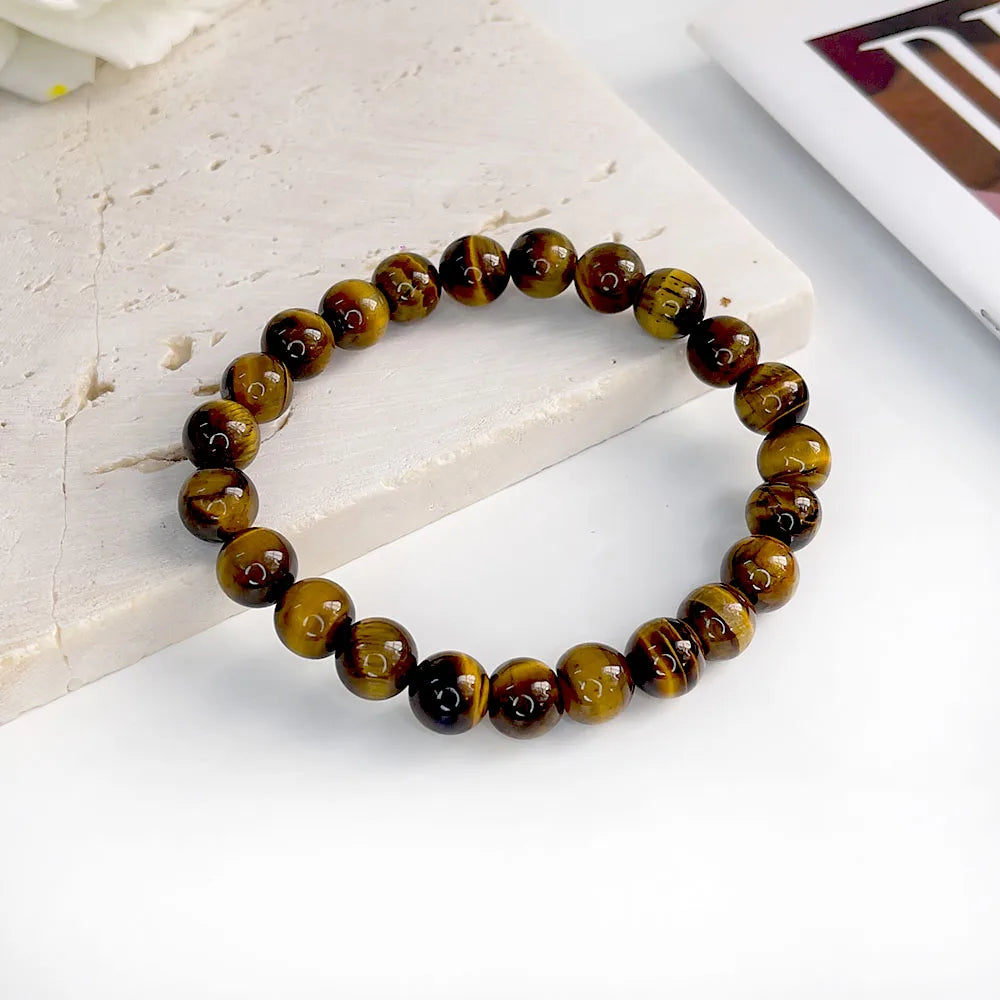 Pulseira Elegante de Pedra Natural 6mm – Modelo Unissex