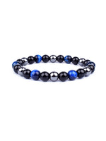 Pulseira Tripla Proteção com olho de tigre, obsidiana e pirita 6mm - foto 6