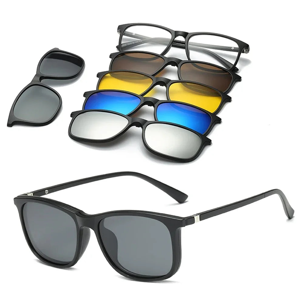 Óculos 6 em 1 com Lentes Magnéticas Intercambiáveis