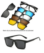 Óculos 6 em 1 com Lentes Magnéticas Intercambiáveis