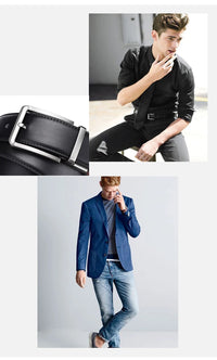 Cinto de Couro Genuíno Dupla Face Moda Retro