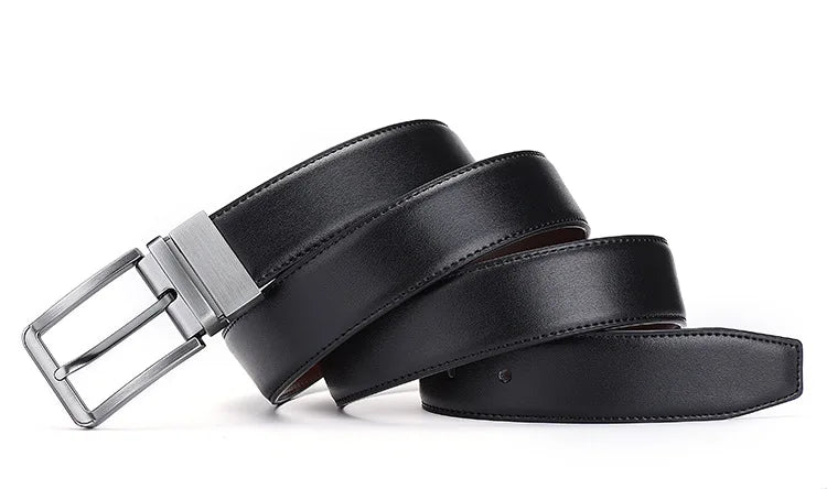 Cinto de Couro Genuíno Dupla Face Moda Retro