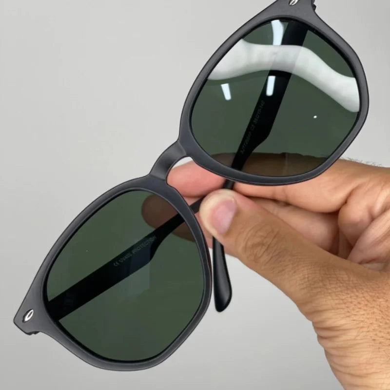 Óculos de Sol Masculino Hexagonal em Acetato de Alta Qualidade