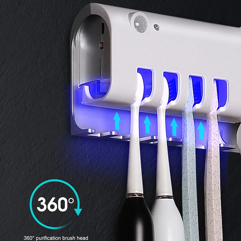 Dispenser Automático de Pasta de Dente com Suporte para Escovas