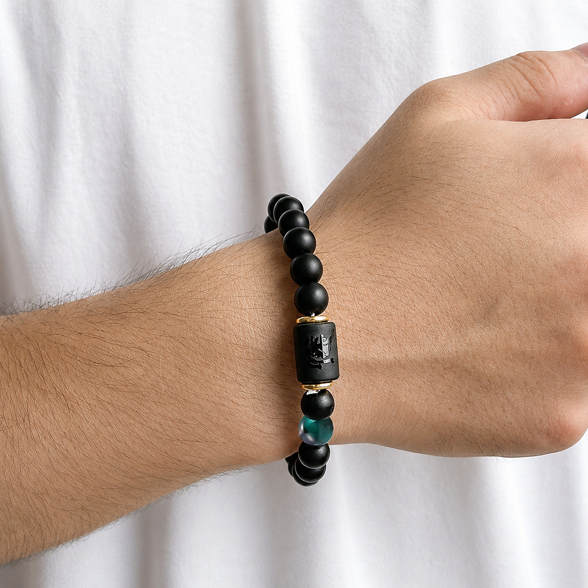 Pulseira dos Signos em Pedra Preta Fosca – 12 Signos