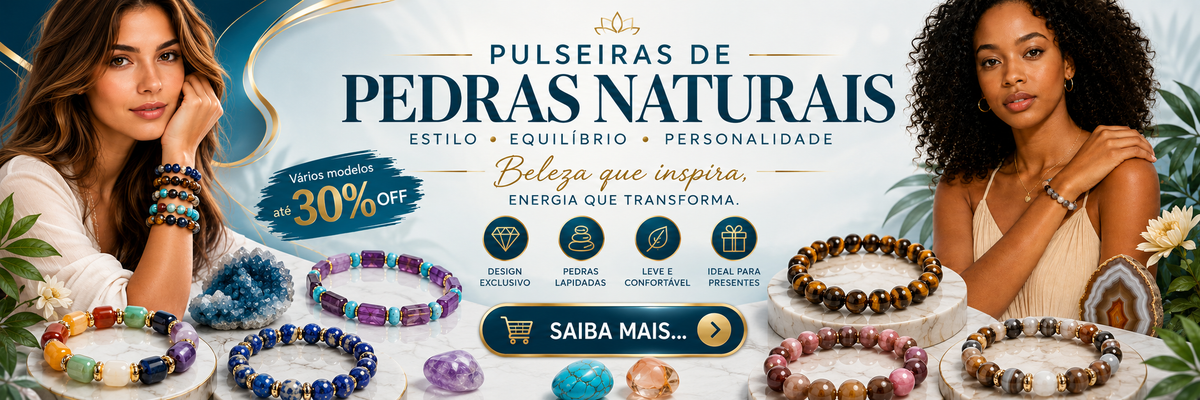 Pulseira Feminina de Lápis-Lazúli e Turquesa Natural