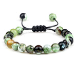 Pulseira Ajustável de Pedras Naturais 8mm – Ágata, Olho de Tigre e Mais Cores – Unissex