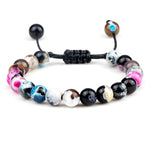Pulseira Ajustável de Pedras Naturais 8mm – Ágata, Olho de Tigre e Mais Cores – Unissex