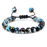 Pulseira Ajustável de Pedras Naturais 8mm – Ágata, Olho de Tigre e Mais Cores – Unissex