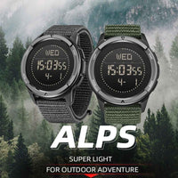 Relógio Digital de Fibra de Carbono Shock Militray Sports  NORTH EDGE ALPS