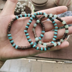Conjunto de Pulseiras Masculinas de Turquesa e Madeira – Estilo Boho