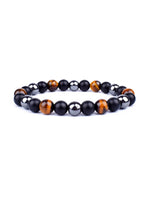 Pulseira Tripla Proteção com olho de tigre, obsidiana e pirita 6mm - foto 12
