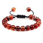 Pulseira Ajustável de Pedras Naturais 8mm – Ágata, Olho de Tigre e Mais Cores – Unissex