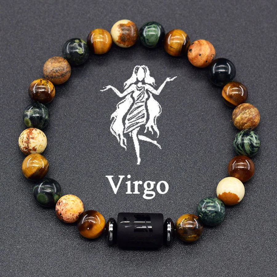 Pulseira dos Signos com Pedras Naturais Coloridas – 12 Signos
