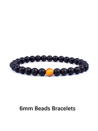 Pulseira Tripla Proteção com Olho de Tigre, Obsidiana e Pirita – Pedras Naturais 6mm