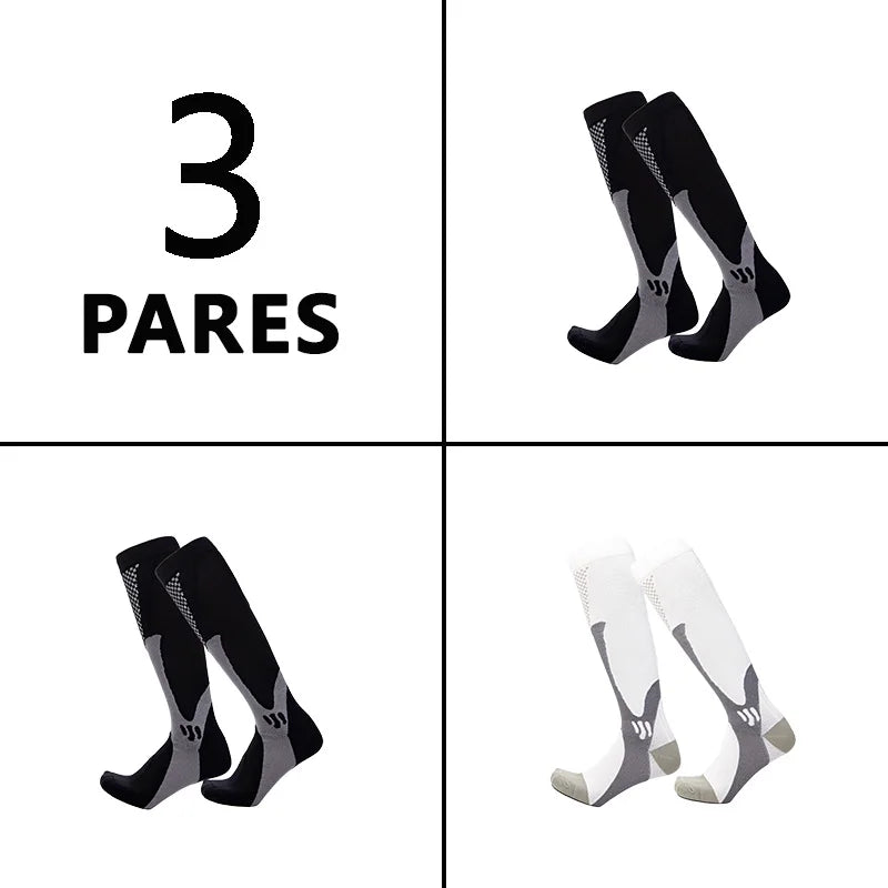 3 Pares Meias de Compressão Mágica, Recuperação de Corrida, Ciclismo, Alta Elasticidade, Respirabilidade e Absorção de Suor