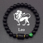 Pulseira dos Signos em Pedra Preta Fosca – 12 Signos
