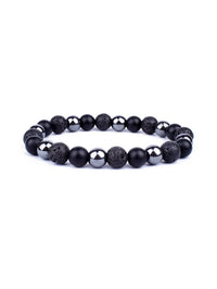 Pulseira Tripla Proteção com Olho de Tigre, Obsidiana e Pirita – Pedras Naturais 6mm
