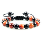 Pulseira Ajustável de Pedras Naturais 8mm – Ágata, Olho de Tigre e Mais Cores – Unissex
