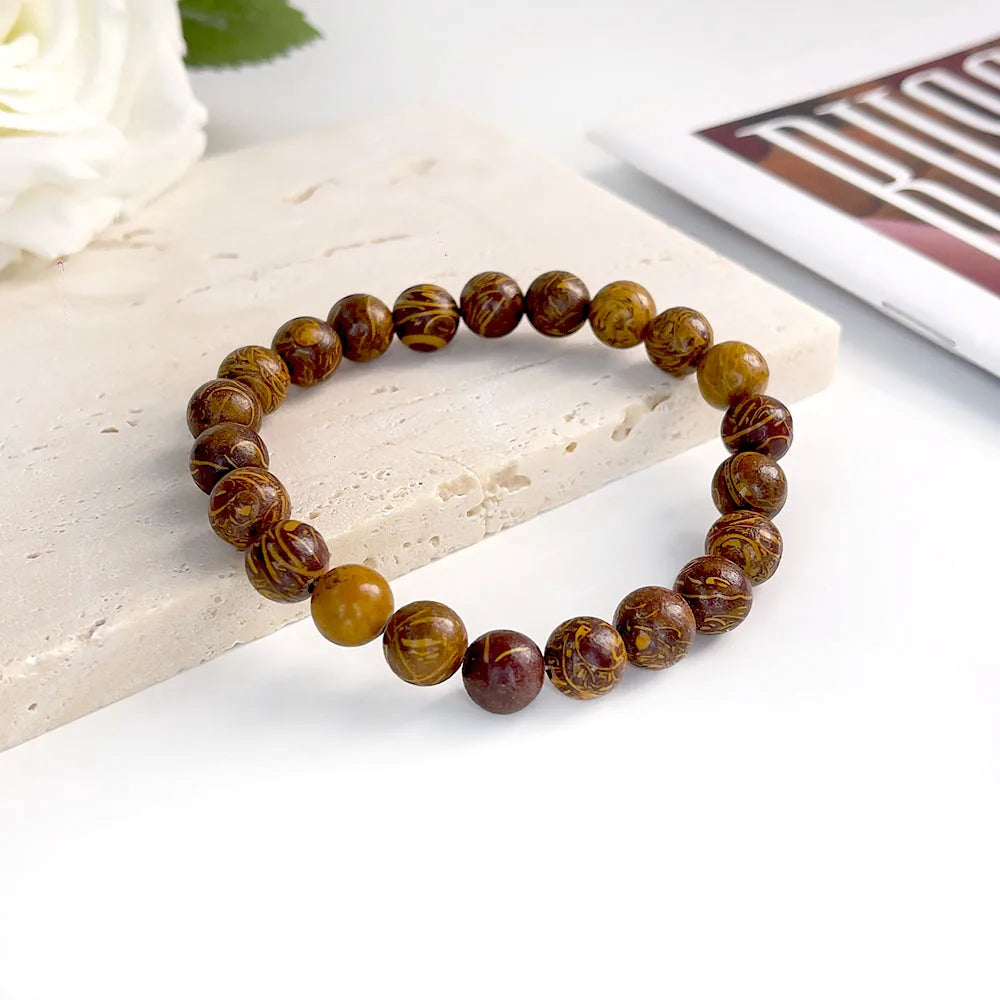 Pulseira Elegante de Pedra Natural 6mm – Modelo Unissex