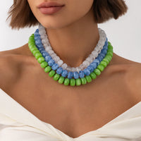 Colar choker boêmio de contas coloridas em 14 cores - foto 2