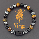 Pulseira dos Signos com Hematita e Olho-de-Tigre – 12 Signos