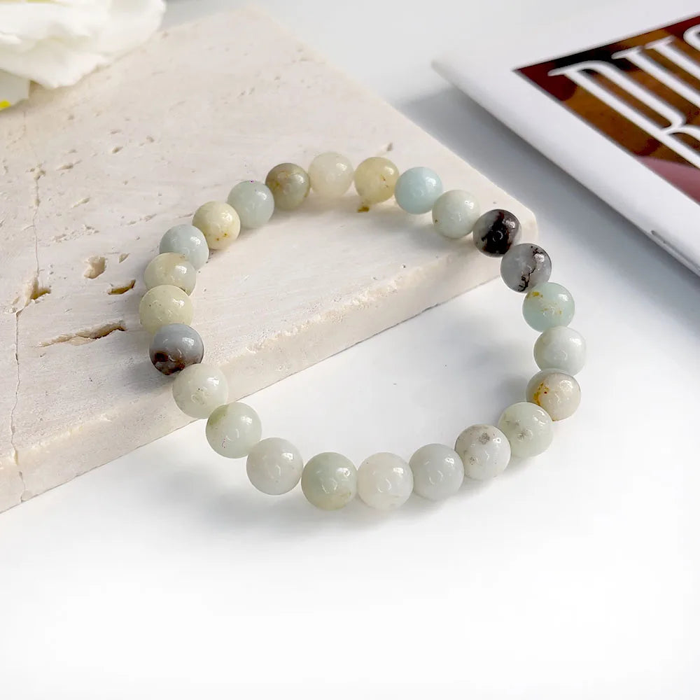 Pulseira Elegante de Pedra Natural 6mm – Modelo Unissex